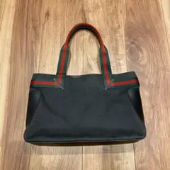 グッチ 73983 デニム シェリーライン トートバッグ 黒 ハンドバッグ