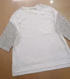 新品タグ付きハッカ　H.A.K Tシャツ　トップス　お花刺繍　白