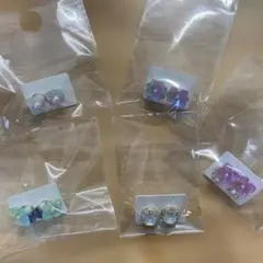 在庫処分品特価花モチーフピアス5ペアセット