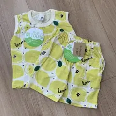 【匿名配送】　シシュノン　夏用子供服100 セットアップ　タグ付き　レモン柄