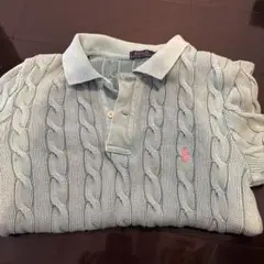 Polo Ralph Lauren ケーブル編みポロシャツ M ミントグリーン