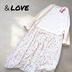 【新品 LL】＆LOVE アンドラブ ハート ドッキング カットソー ワンピース