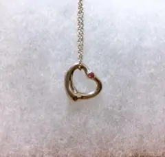 【Tiffanyu0026Co. 】ピンクサファイア ネックレス オープンハート