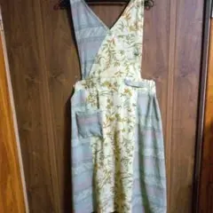 茶道　お稽古着　ハンドメイド　薄いグリーンと花柄