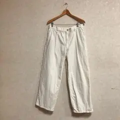 ユニクロ　ドレープデニムタックパンツ　ナチュラル　XLサイズ　※裾上げ済み