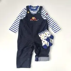 mikihouse オーバーオール、Tシャツ、靴下セット