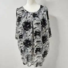 ベンティセロ Venticello ひざ丈 ワンピース【M】総柄 シアー