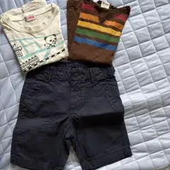 黒の半ズボンとパンダTシャツセット