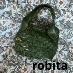 ⭐︎廃盤品⭐︎ ロビタ　メッシュレザートートバッグ　グリーン