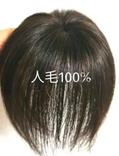 人毛100% 頭頂部ウィッグ こげ茶 ダークブラウン