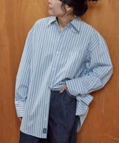 FREAK'S STORE ビッグカフス マルチストライプシャツ