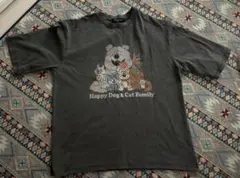 ヴィンテージライク 古着風 綿100％ピグメント加工TプリントTシャツ