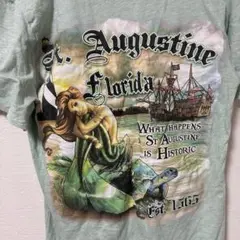 ヴィンテージTシャツ　古着　メンズ　Sサイズ　ライトグリーン　USA