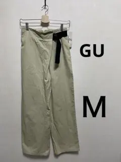 新品未使用　タグ付き　GUジーユー アシンメトリーベルトツキワイドパンツ　Ｍ
