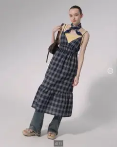 GU チェックキャミソールワンピース