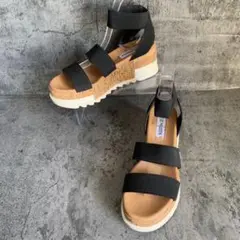 【スティーブマデン】(5.5M)厚底プラットフォームサンダル ストレッチ 伸縮