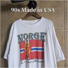 90s USA製 ノルウェー NORGE　Tシャツ シングルステッチ