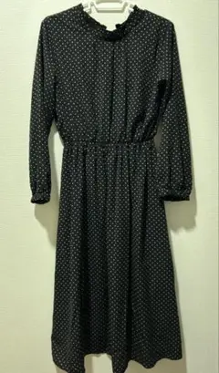 期間限定お値下げ！ブラックドット柄/ワンピース/Mサイズ