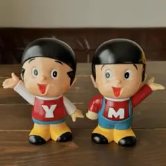 ヤン坊マー坊 マスコット人形 ソフビ 貯金箱 昭和レトロ ヴィンテージ《未使用》