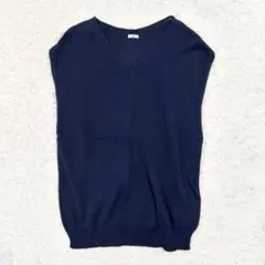 今季　美品　25SS　IENA　コットンギマフレンチプルオーバー　ネイビー