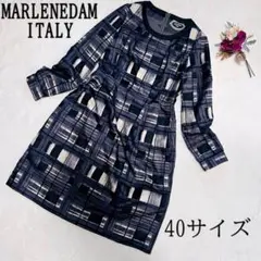 【美品】MARLENEDAM ITALY ワンピース　ノーカラー　40サイズ