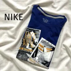 【新品タグ付き】NIKEナイキグラフィックT シャツ　ロンT コットン　青M