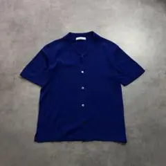 HQ140◇ESTNATION : 半袖 コットンニットシャツ◇M◇ブルー系