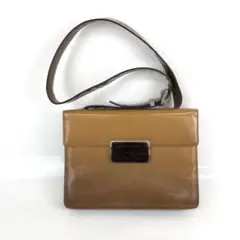 PRADA プラダ レザー ショルダーバッグ オーカー レディース ブランド