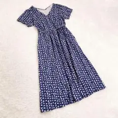 ユニクロ　ポール&ジョー　ワンピース　花柄　ネイビー