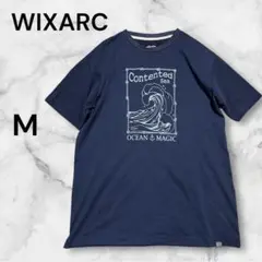 WIXARC M ネイビー Tシャツ 波デザイン　ユニーブランド　ジャパン