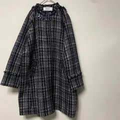 【美品】MUVEIL ミュベール ツイード コート ビジュー
