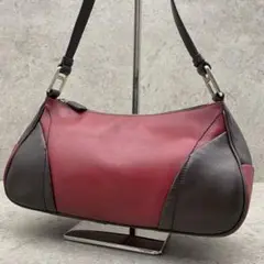 【美品・希少】PRADA プラダ トートバッグ オールレザー バイカラー 赤*茶