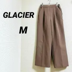 【GLACIER】 パンツ ボトムス シンプル オフィス 上品 ブラウン系 M