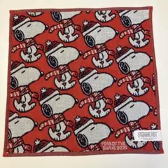 新品　SNOOPY ガーゼ　ハンカチ　ハンドタオル　赤　ギフト