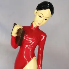 人形 赤いアオザイの女子学生(T NU SINH AO DAI) 約24cm