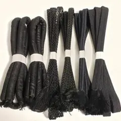 (642)帯締め 6点 まとめ売り リメイクや着付け練習に 帯紐 着物小物 黒