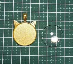 猫のミール皿+ガラスカボションセット