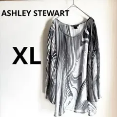 ASHLEY STEWART グレー ストライプ 長袖 18/20【XL】
