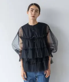 yuw ２ＷＡＹチュールラッフルブラウス　971357