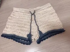 かぎ編みショートパンツ　ハーフパンツ　水着　ズボン