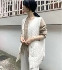 シーナリーキルティングベスト◯オフホワイト