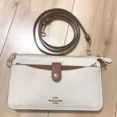 お買得!お財布!人気のホワイト&ブラウンコーチショルダー1.000円OFF