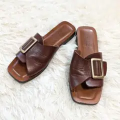 CORSO ROMA 9　ビッグバックル レザー　サンダル