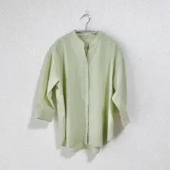 CLOSSHI 5分袖 オリーブ シャツ ブラウス