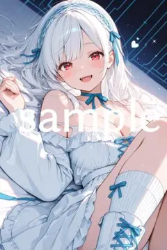 ポスター A4 AI美女フリルドレス セクシー 送料込み 高画質 Z199