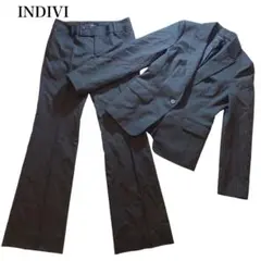 美品 INDIVI インディヴィ セットアップ パンツスーツ シルク 黒