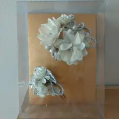 白い花の髪飾りセット