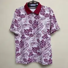 【LOUIS CASTEL】ルイスカステル　半袖ゴルフポロシャツ　Mボタニカル柄
