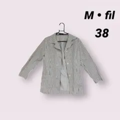 M.fil ジャケット 白　ストライプ　38 エムフィル　M