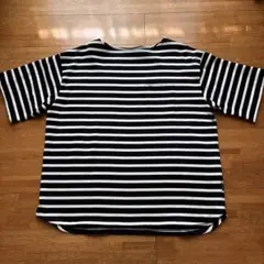 【美品】ハーフトラックプロダクツ ハーフＴ ボーダー 黒×白 XL